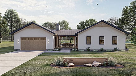 Cottage Country Ranch Southern Traditional Elevation of Plan 101402