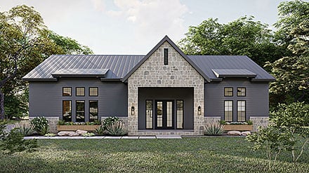 Barndominium Contemporary Farmhouse Elevation of Plan 101416