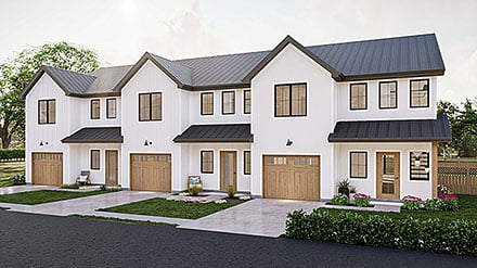 Contemporary Country Farmhouse New American Style Traditional Elevation of Plan 101420