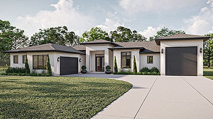 Contemporary Mediterranean Elevation of Plan 101424