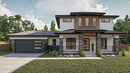Modern Prairie Style Elevation of Plan 101426