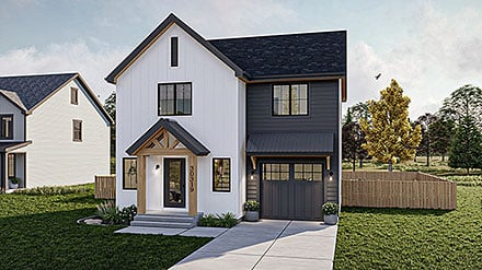 Contemporary Farmhouse New American Style Elevation of Plan 101428