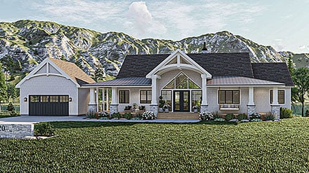 Coastal Country Craftsman New American Style Elevation of Plan 101429