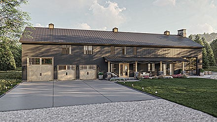 Barndominium Country Farmhouse Elevation of Plan 101430