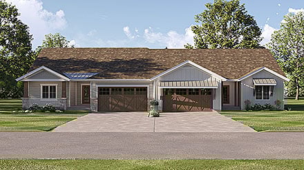 Contemporary Country Farmhouse Elevation of Plan 101439