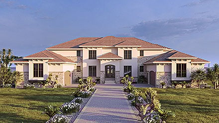 Mediterranean Southwest Tuscan Elevation of Plan 101442