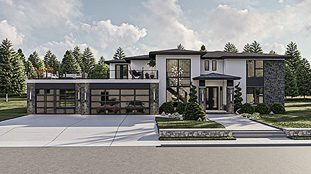 Contemporary Modern Prairie Elevation of Plan 101450