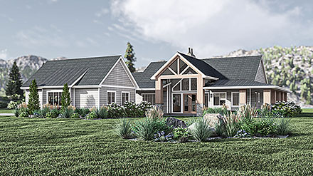 Coastal Country Craftsman Elevation of Plan 101452