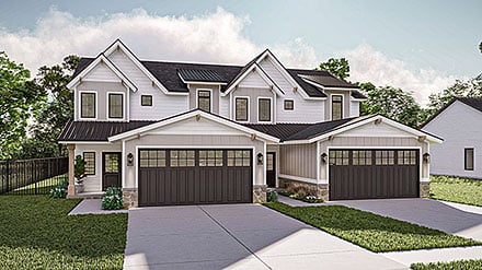 Craftsman New American Elevation of Plan 101459