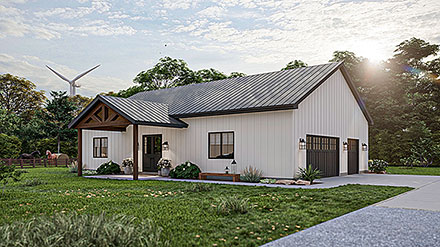 Barndominium Cottage Country Traditional Elevation of Plan 101462