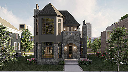 Cottage European Victorian Elevation of Plan 101467