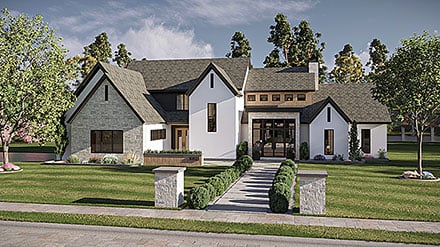 Contemporary Cottage Elevation of Plan 101470