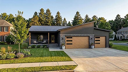 Contemporary Modern Elevation of Plan 101478