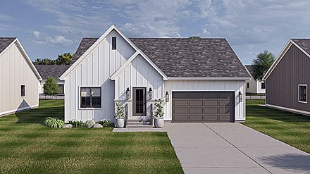 Country Farmhouse New American Traditional Elevation of Plan 101481
