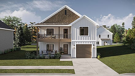 Country Farmhouse New American Traditional Elevation of Plan 101486