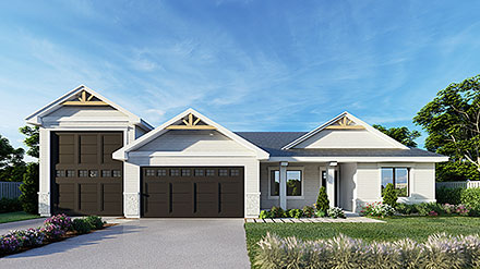 Craftsman European Traditional Elevation of Plan 101500