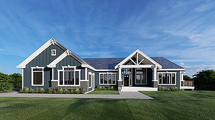 Craftsman European Farmhouse Elevation of Plan 101509