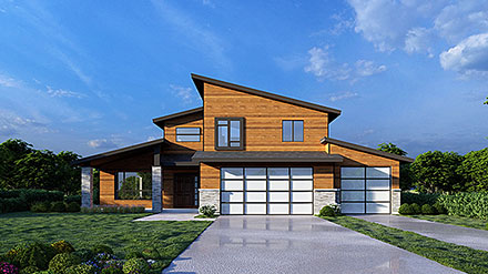 Contemporary Modern Elevation of Plan 101512