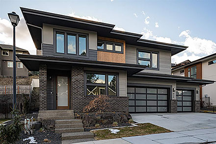 Contemporary Prairie Style Elevation of Plan 101513