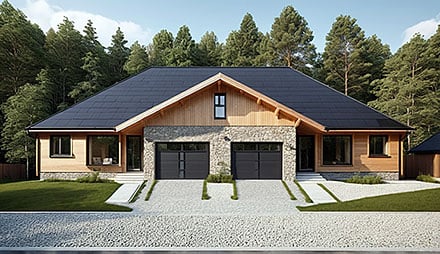 Cabin Country Craftsman Elevation of Plan 101517
