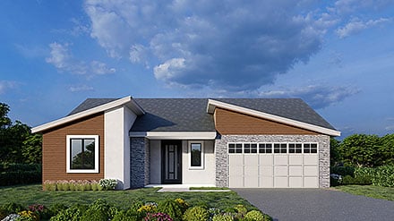Contemporary Modern Elevation of Plan 101519