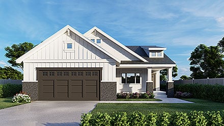 Craftsman European Farmhouse Elevation of Plan 101525