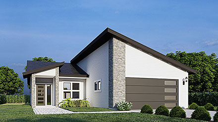 Coastal Contemporary Modern Elevation of Plan 101538