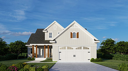 Craftsman European Farmhouse Traditional Elevation of Plan 101540