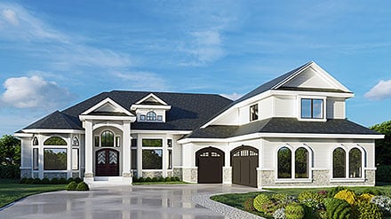 Craftsman European Traditional Elevation of Plan 101548