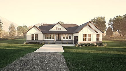 Country Farmhouse Ranch Elevation of Plan 101805