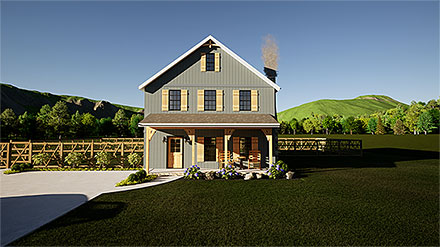 Colonial Country Elevation of Plan 101808