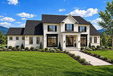 Colonial Contemporary European Traditional Elevation of Plan 101820