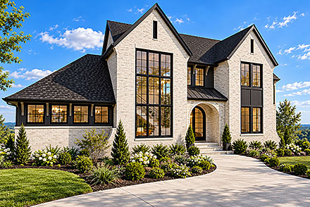Contemporary European French Country Traditional Elevation of Plan 101821