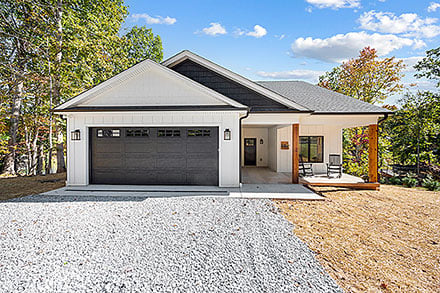 Contemporary Country Craftsman Farmhouse Ranch Traditional Elevation of Plan 101825