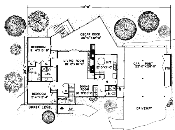 Contemporary One-Story Retro Level One of Plan 10184