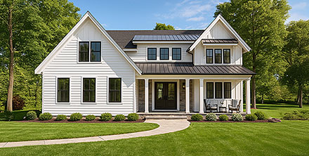 Contemporary Craftsman Farmhouse New American Style Elevation of Plan 101901