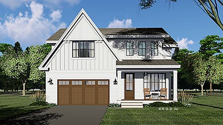 Contemporary Country Craftsman Farmhouse New American Style Elevation of Plan 101902