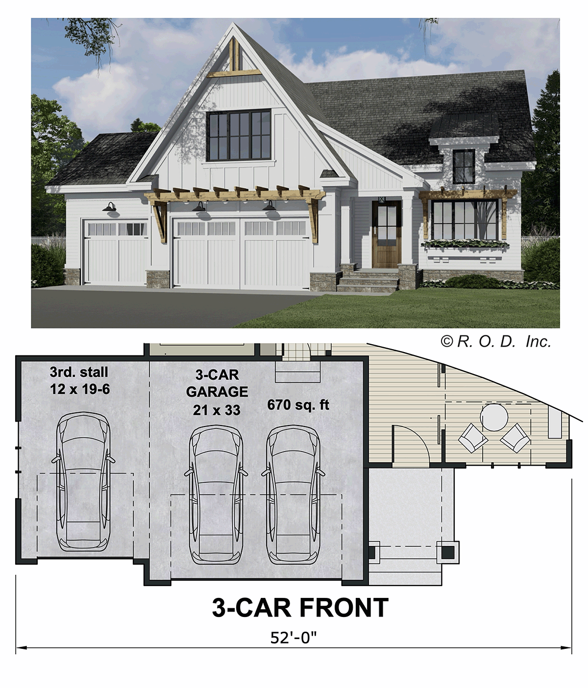 Country Craftsman Farmhouse New American Style Alternate Level One of Plan 101903