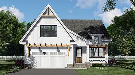 Country Craftsman Farmhouse New American Style Elevation of Plan 101903