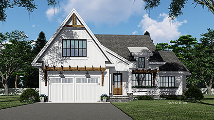 Cottage Country Craftsman Farmhouse Elevation of Plan 101904