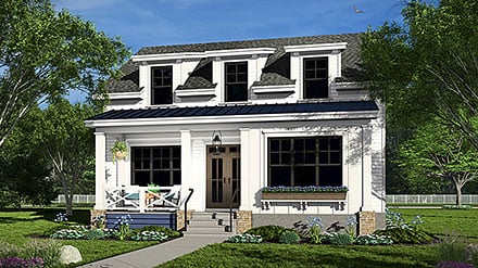 Contemporary Cottage Craftsman Farmhouse Elevation of Plan 101908