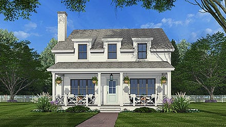 Contemporary Cottage Country Farmhouse Elevation of Plan 101909