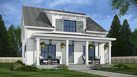Contemporary Country Farmhouse Elevation of Plan 101911