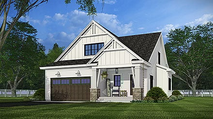 Contemporary Country Farmhouse New American Style Elevation of Plan 101920