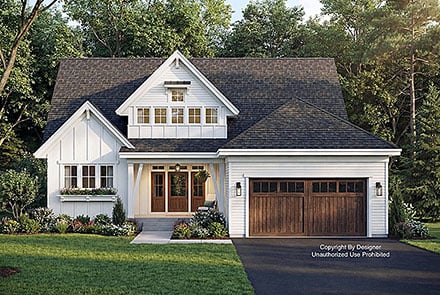 Contemporary Country Farmhouse New American Elevation of Plan 101936