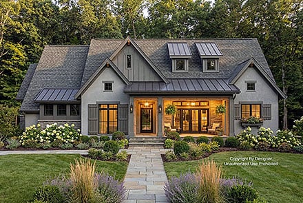 Contemporary Farmhouse New American Traditional Elevation of Plan 101937