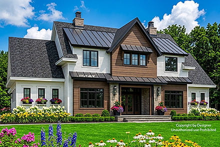 Contemporary Farmhouse New American Elevation of Plan 101944