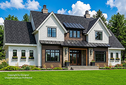 Contemporary Country Craftsman Farmhouse New American Elevation of Plan 101945