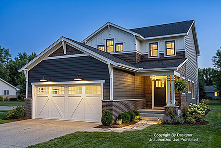 Bungalow Country Craftsman Traditional Elevation of Plan 101951