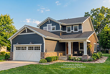 Bungalow Country Craftsman Traditional Elevation of Plan 101954
